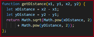 Get distance equation